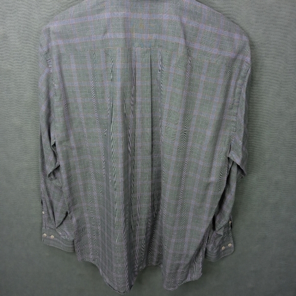 Peter Millar men's long sleeve button front shirt blue/gray. Cotton. Sz XL. Pit- - Picture 5 of 7